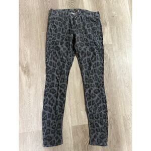 MOTHER Women's Skinny Jeans - Charcoal Leopard Print